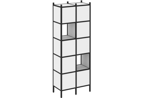 Стеллаж прямой вариант 5 Европа, цвет белый бриллиант + черный