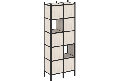 Стеллаж прямой вариант 5 Европа, цвет денвер светлый + черный