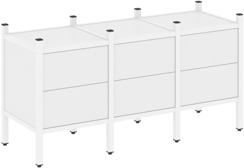 Стеллаж прямой вариант 6 Европа, цвет белый бриллиант + белый