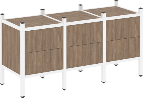 Стеллаж прямой вариант 6 Европа, цвет дуб аризона + белый