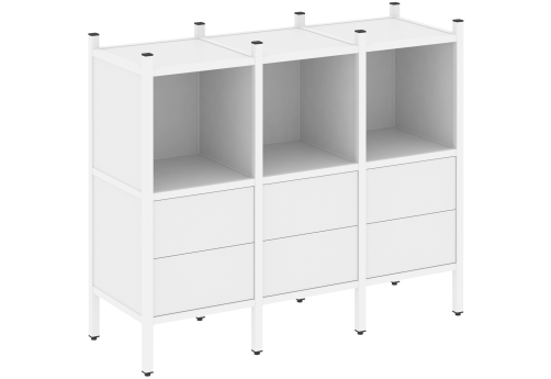 Стеллаж прямой вариант 7 Европа, цвет белый бриллиант + белый