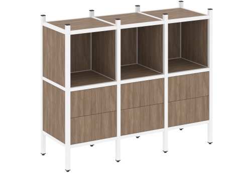 Стеллаж прямой вариант 7 Европа, цвет дуб аризона + белый