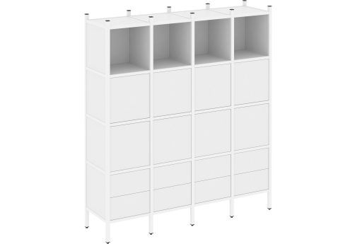 Стеллаж прямой вариант 9 Европа, цвет белый бриллиант + белый