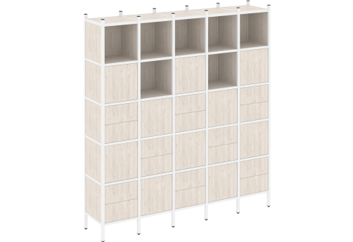 Стеллаж прямой вариант 10 Европа, цвет денвер светлый + белый