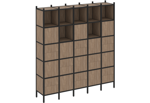 Стеллаж прямой вариант 10 Европа, цвет дуб аризона + черный