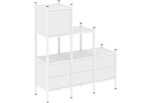 Стеллаж прямой вариант 12 Европа, цвет белый бриллиант + белый