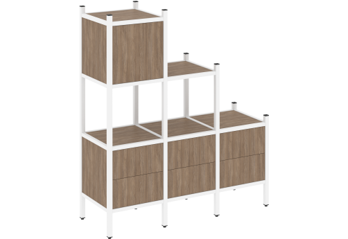 Стеллаж прямой вариант 12 Европа, цвет дуб аризона + белый
