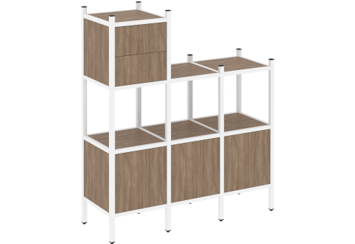 Стеллаж прямой вариант 13 Европа, цвет дуб аризона + белый