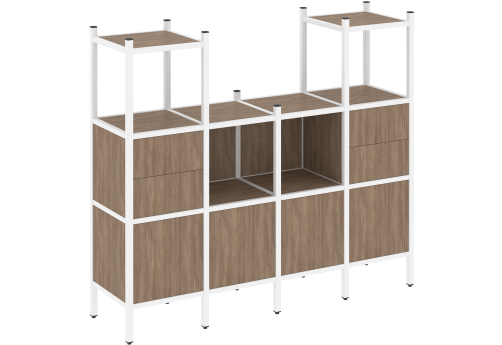 Стеллаж прямой вариант 14 Европа, цвет дуб аризона + белый