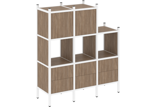 Стеллаж прямой вариант 15 Европа, цвет дуб аризона + белый