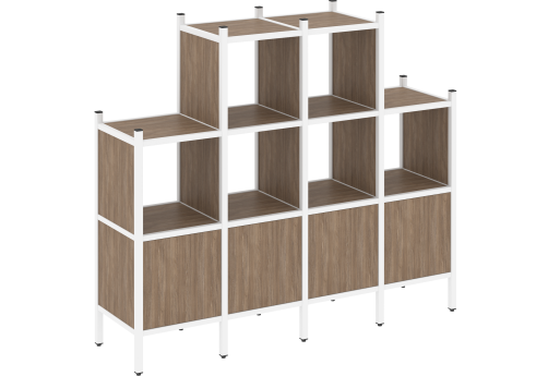 Стеллаж прямой вариант 16 Европа, цвет дуб аризона + белый