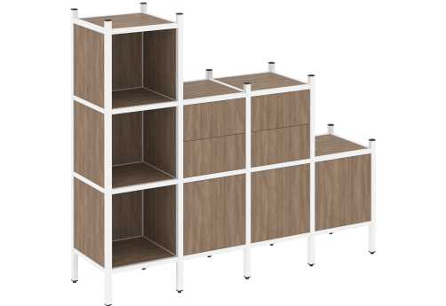 Стеллаж прямой вариант 17 Европа, цвет дуб аризона + белый