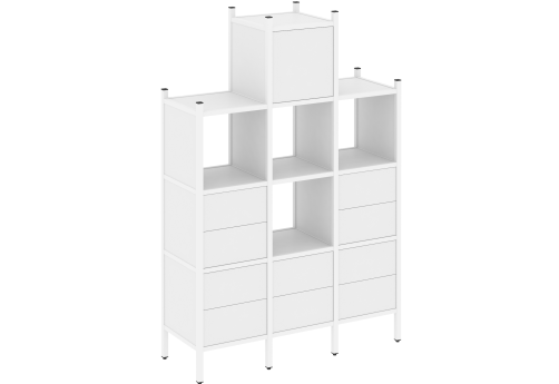 Стеллаж прямой вариант 18 Европа, цвет белый бриллиант + белый