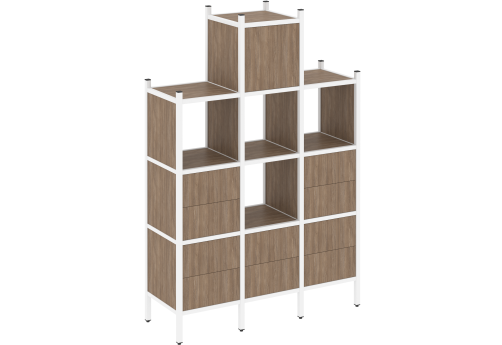 Стеллаж прямой вариант 18 Европа, цвет дуб аризона + белый