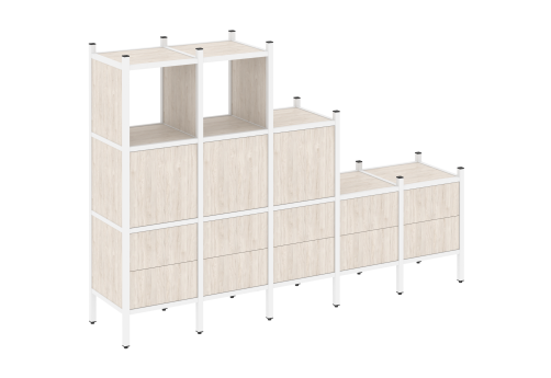 Стеллаж прямой вариант 19 Европа, цвет денвер светлый + белый