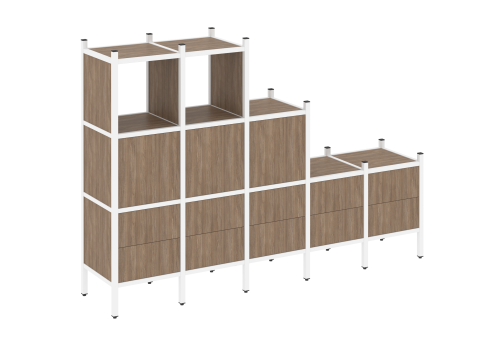 Стеллаж прямой вариант 19 Европа, цвет дуб аризона + белый