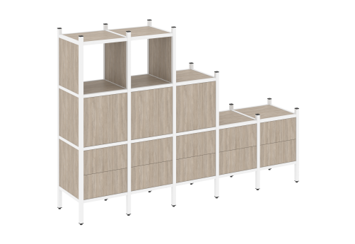 Стеллаж прямой вариант 19 Европа, цвет дуб аттик + белый