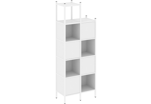 Стеллаж прямой вариант 20 Европа, цвет белый бриллиант + белый