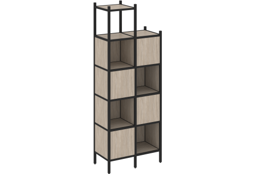 Стеллаж прямой вариант 20 Европа, цвет дуб аттик + черный
