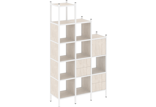 Стеллаж прямой вариант 21 Европа, цвет денвер светлый + белый