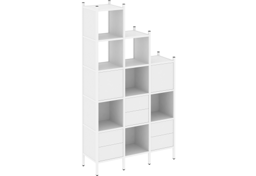 Стеллаж прямой вариант 22 Европа, цвет белый бриллиант + белый