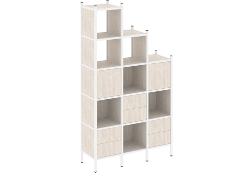 Стеллаж прямой вариант 22 Европа, цвет денвер светлый + белый