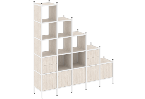 Стеллаж прямой вариант 23 Европа, цвет денвер светлый + белый