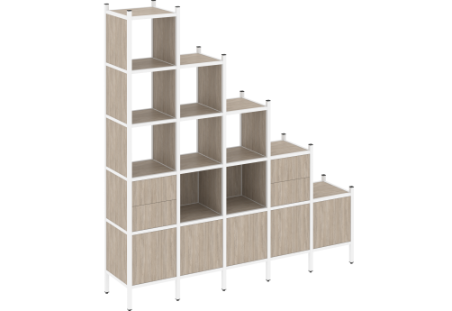 Стеллаж прямой вариант 23 Европа, цвет дуб аттик + белый