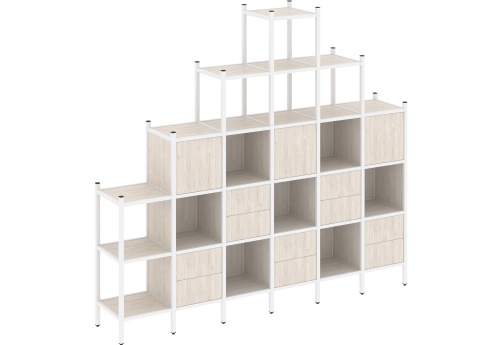 Стеллаж прямой вариант 24 Европа, цвет денвер светлый + белый