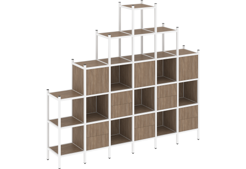 Стеллаж прямой вариант 24 Европа, цвет дуб аризона + белый