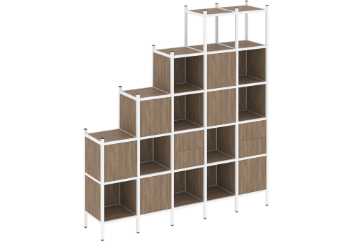 Стеллаж прямой вариант 25 Европа, цвет дуб аризона + белый