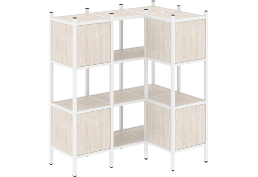 Стеллаж угловой внутренний вариант 29 Европа, цвет денвер светлый + белый