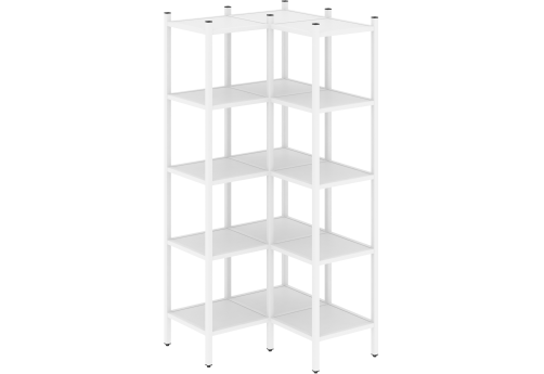 Стеллаж угловой внутренний вариант 32 Европа, цвет белый бриллиант + белый