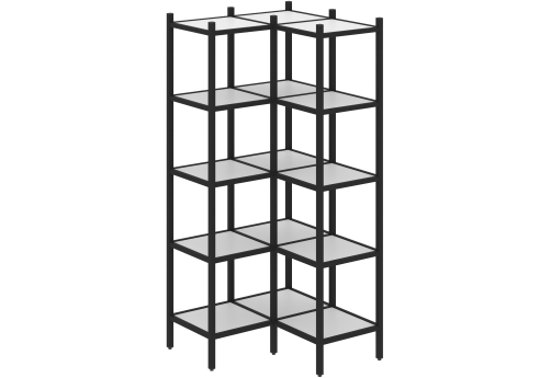 Стеллаж угловой внутренний вариант 32 Европа, цвет белый бриллиант + черный