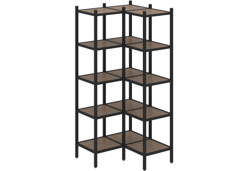 Стеллаж угловой внутренний вариант 32 Европа, цвет дуб аризона + черный