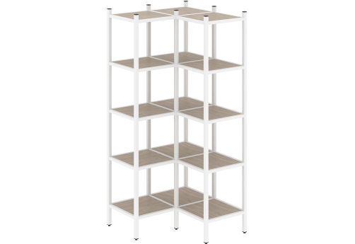 Стеллаж угловой внутренний вариант 32 Европа, цвет дуб аттик + белый