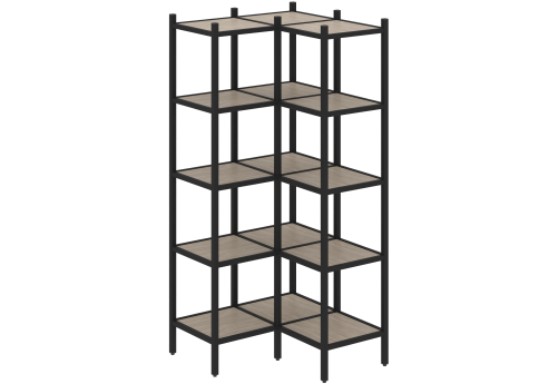 Стеллаж угловой внутренний вариант 32 Европа, цвет дуб аттик + черный