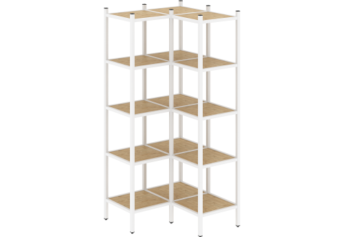 Стеллаж угловой внутренний вариант 32 Европа, цвет тиквуд светлый + белый