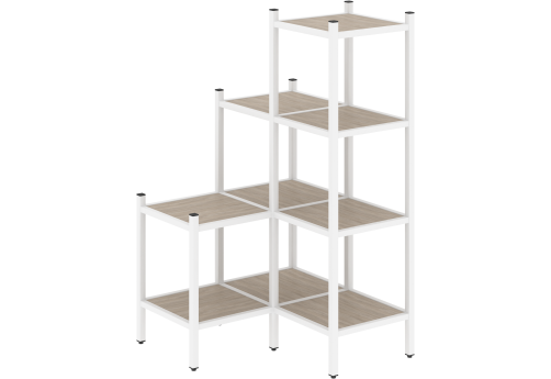 Стеллаж угловой внутренний вариант 36 Европа, цвет дуб аттик + белый