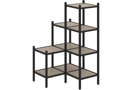 Стеллаж угловой внутренний вариант 36 Европа, цвет дуб аттик + черный