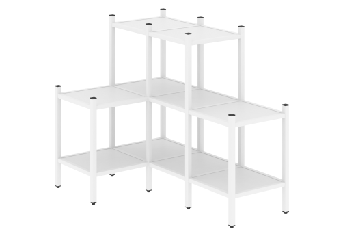 Стеллаж угловой внутренний вариант 37 Европа, цвет белый бриллиант + белый