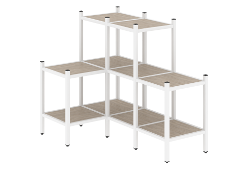 Стеллаж угловой внутренний вариант 37 Европа, цвет дуб аттик + белый