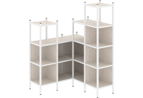 Стеллаж угловой внутренний вариант 39 Европа, цвет денвер светлый + белый