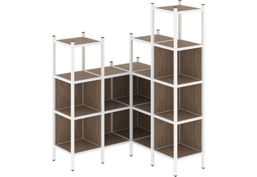 Стеллаж угловой внутренний вариант 39 Европа, цвет дуб аризона + белый