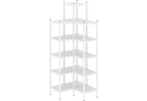 Стеллаж угловой внутренний вариант 46 Европа, цвет белый бриллиант + белый