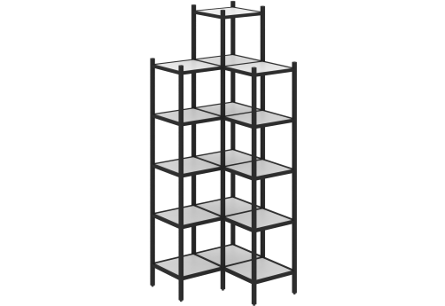 Стеллаж угловой внутренний вариант 46 Европа, цвет белый бриллиант + черный