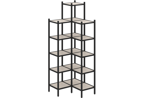 Стеллаж угловой внутренний вариант 46 Европа, цвет денвер светлый + черный