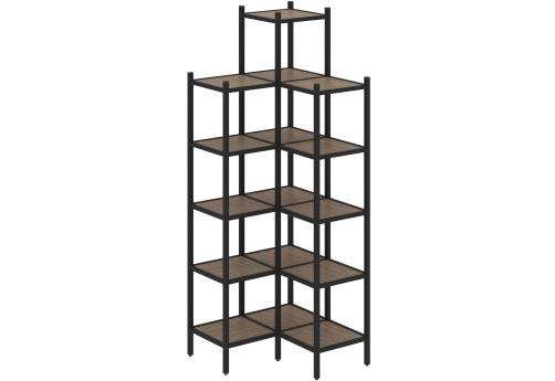 Стеллаж угловой внутренний вариант 46 Европа, цвет дуб аризона + черный