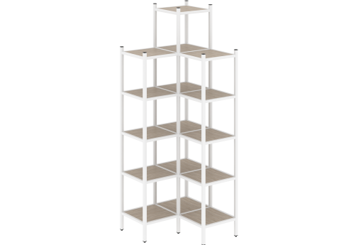 Стеллаж угловой внутренний вариант 46 Европа, цвет дуб аттик + белый