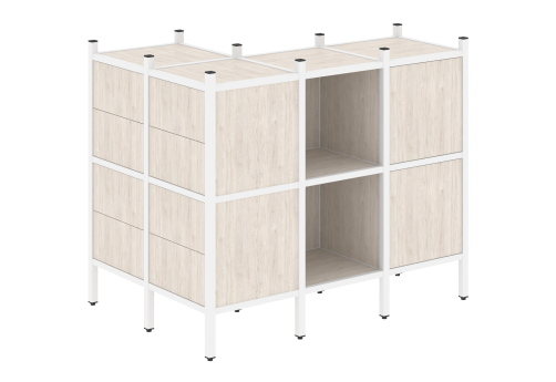 Стеллаж угловой внешний вариант 51 Европа, цвет денвер светлый + белый